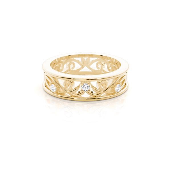 5.00mm Studded Slight Comfort Fit Diamond Wedding Band