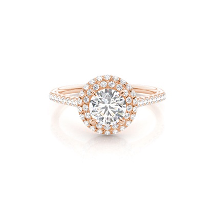 Rose Gold Halo Diamond Engagement Rings