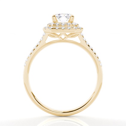 4 Prong Setting Side Stone Halo Engagement Ring