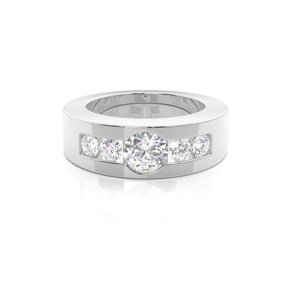 Channel Setting Plain Five Stone Ring