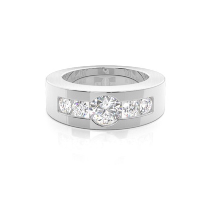 Channel Setting Plain Five Stone Ring
