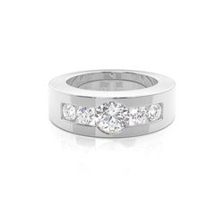 Channel Setting Plain Five Stone Ring