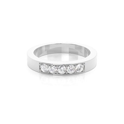 Pave Setting Plain Five Stone Ring
