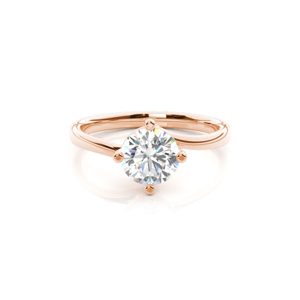 4 Prong Setting Round Diamond Plain Engagement Ring