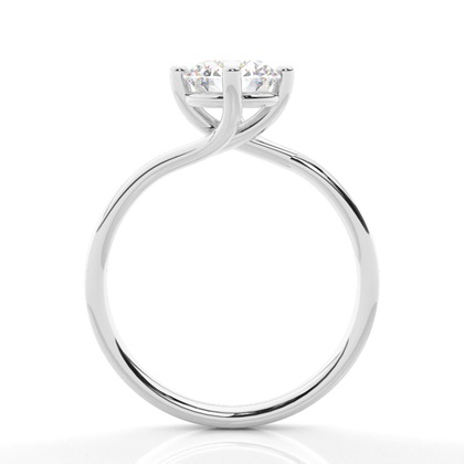 4 Prong Setting Round Diamond Plain Engagement Ring