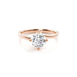 4 Prong Setting Round Diamond Plain Engagement Ring