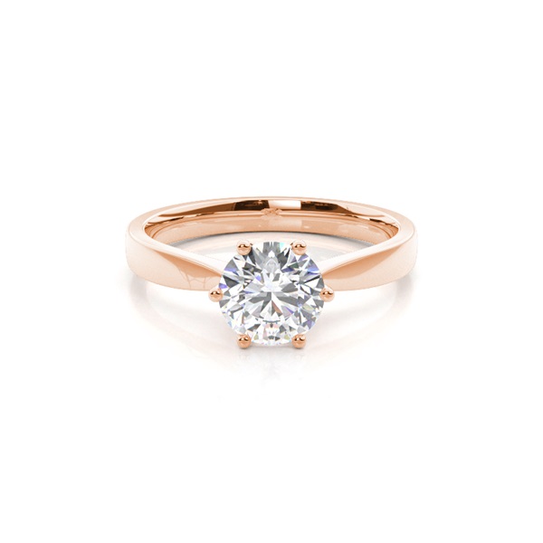 Prong Setting Round Diamond Plain Engagement Ring