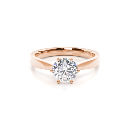 Rose Gold Solitaire Diamond Engagement Rings
