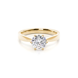 Prong Setting Round Diamond Plain Engagement Ring