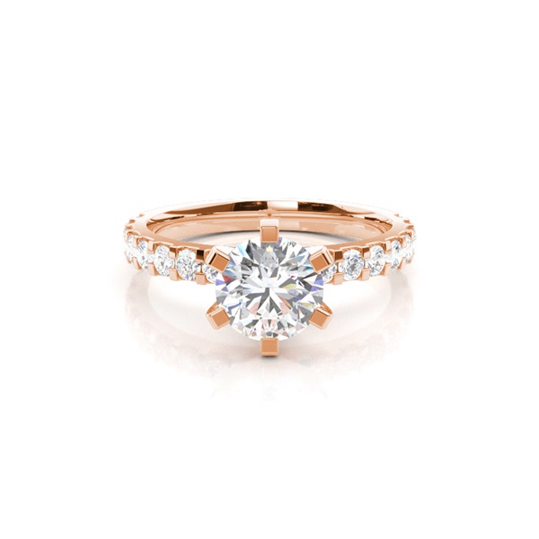 6 Prong Setting Side Stone Engagement Ring