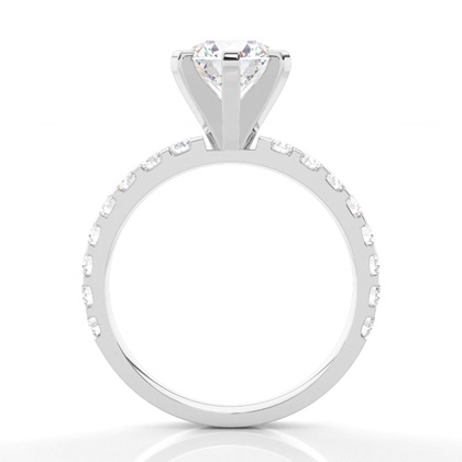 6 Prong Setting Side Stone Engagement Ring