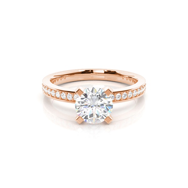 4 Prong Setting Side Stone Engagement Ring