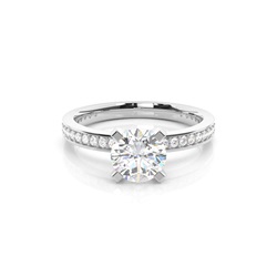 4 Prong Setting Side Stone Engagement Ring