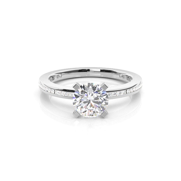 4 Prong Setting Side Stone Engagement Ring
