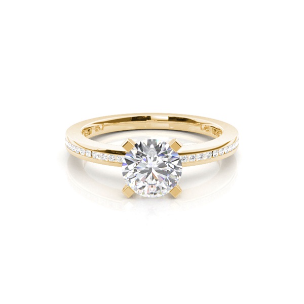 4 Prong Setting Side Stone Engagement Ring