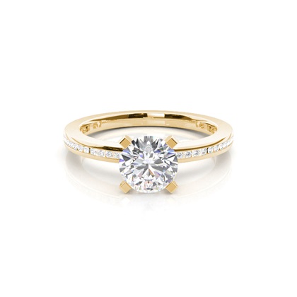 Yellow Gold Side Stone Diamond Engagement Rings
