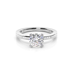 4 Prong Setting Side Stone Engagement Ring