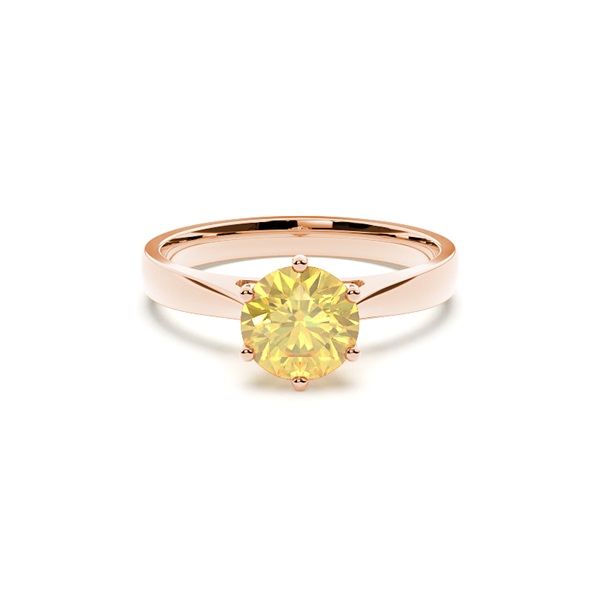 Prong Setting Yellow Diamond Engagement Ring