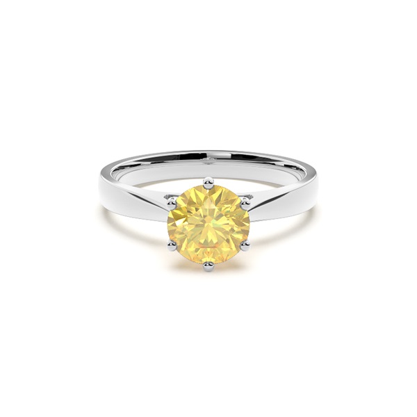 Prong Setting Yellow Diamond Engagement Ring