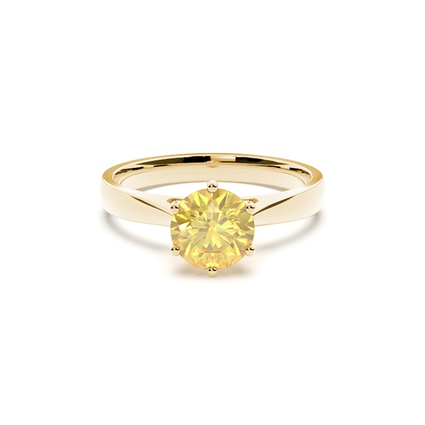 Prong Setting Yellow Diamond Engagement Ring