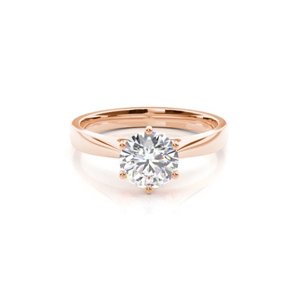 Rose Gold Solitaire Diamond Engagement Rings