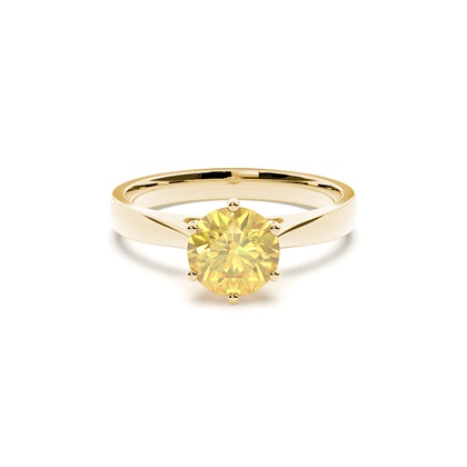 Prong Setting Yellow Diamond Engagement Ring