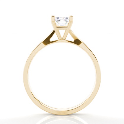 Emerald Yellow Gold Classic Solitaire Engagement Rings