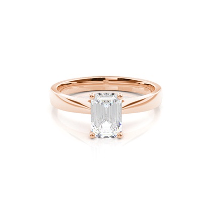 Emerald Rose Gold Classic Solitaire Engagement Rings
