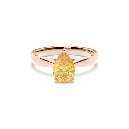Prong Setting Yellow Diamond Engagement Ring