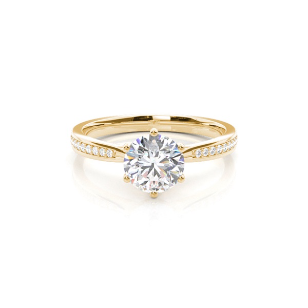 6 Prong Setting Side Stone Engagement Ring