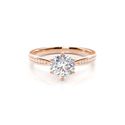 6 Prong Setting Side Stone Engagement Ring