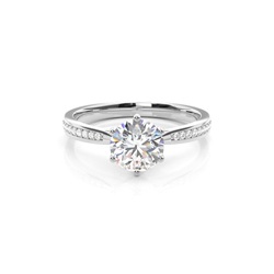 6 Prong Setting Side Stone Engagement Ring