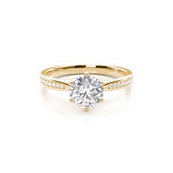 6 Prong Setting Side Stone Engagement Ring