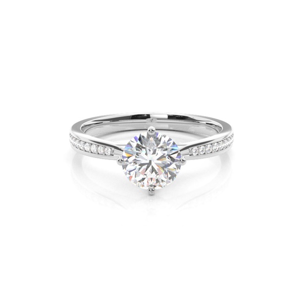 4 Prong Setting Side Stone Engagement Ring