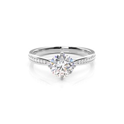 4 Prong Setting Side Stone Engagement Ring
