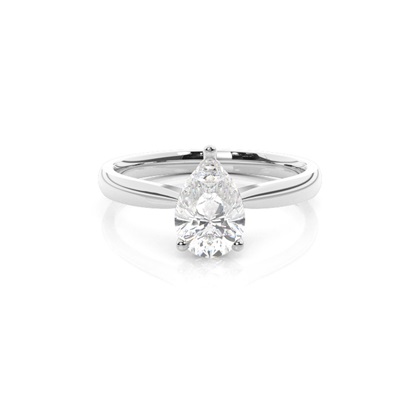 Pear Solitaire Diamond Rings