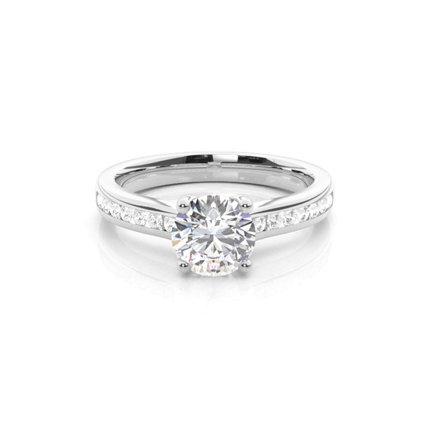 4 Prong Setting Side Stone Engagement Ring