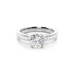4 Prong Setting Side Stone Engagement Ring