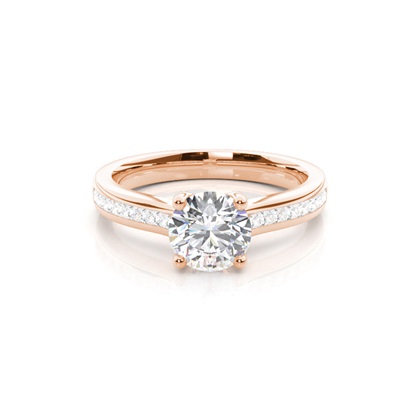 Rose Gold Side Stone Diamond Rings