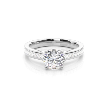 Prong Setting Side Stone Engagement Ring