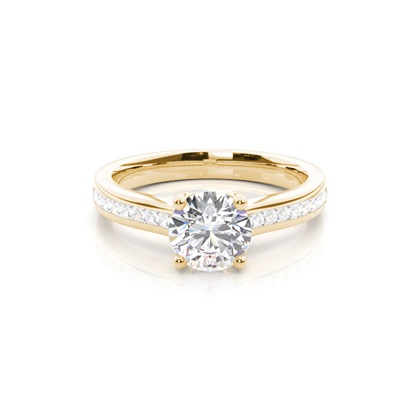 Yellow Gold Side Stone Diamond Rings