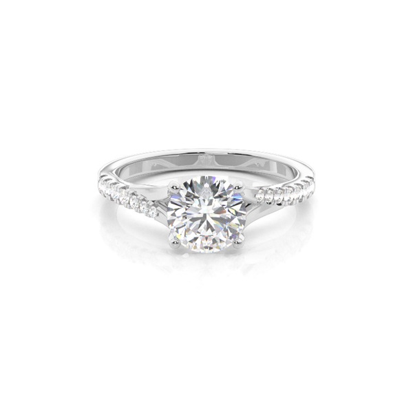 4 Prong Setting Side Stone Engagement Ring