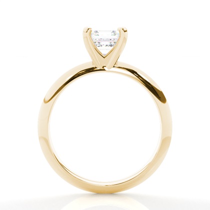 Asscher Yellow Gold Engagement Rings