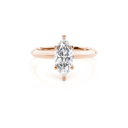 Marquise Rose Gold Solitaire Diamond Engagement Rings