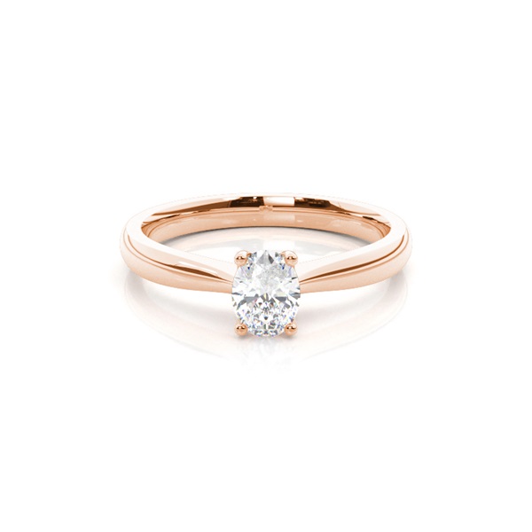 4 Prong Setting Oval Diamond Plain Engagement Ring