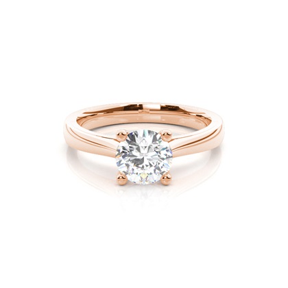 Rose Gold Solitaire Diamond Rings