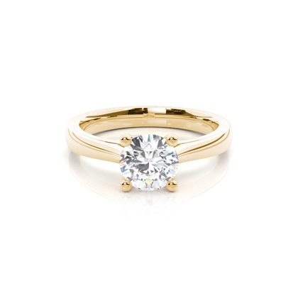 Yellow Gold Solitaire Diamond Rings 