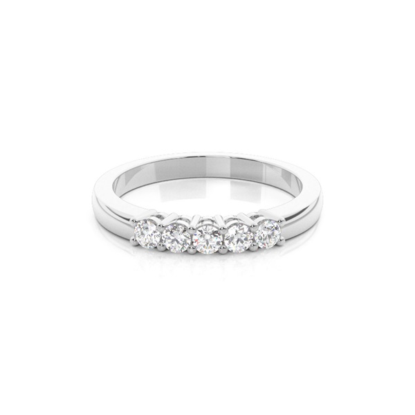 4 Prong Setting Plain Five Stone Ring