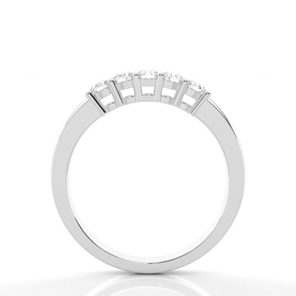 4 Prong Setting Plain Five Stone Ring