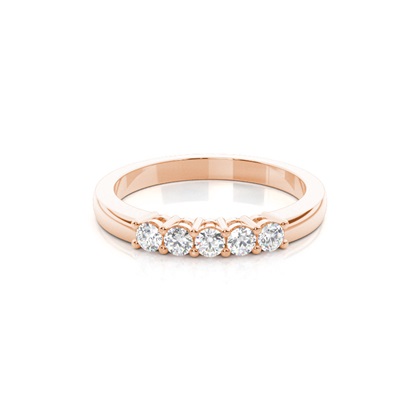 Rose Gold 5 Stone Diamond Rings